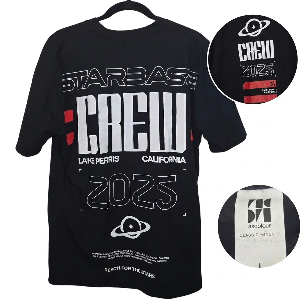 AS Colour Starbase Crew 2026 Shirt‎ Mens Large L Black Graphic Tee California
